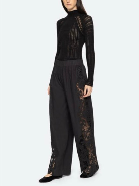 Sabine embroidery pants - black