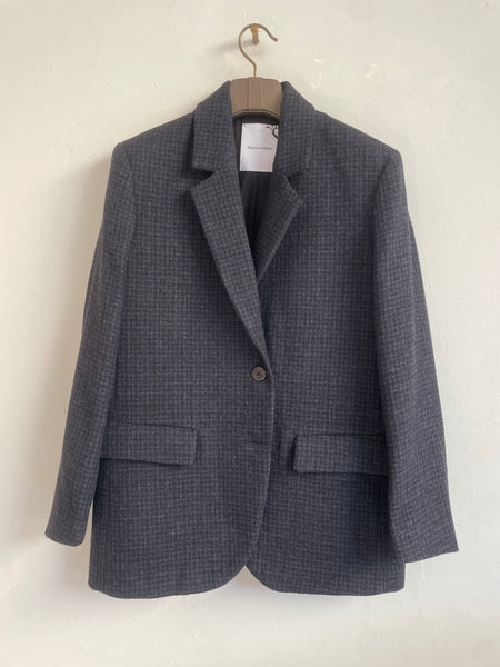 Micro check jacket - navy