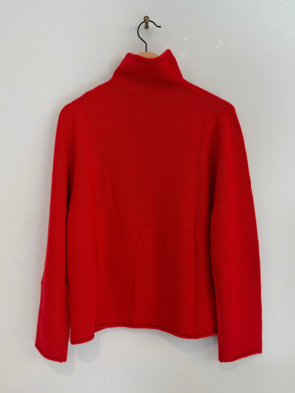 Mockneck cashmere sweater - red