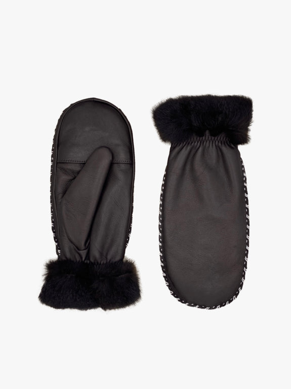 Marie-Louise Moufle stitch ecru - black