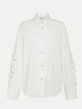 Embroidered cotton shirt - bianco