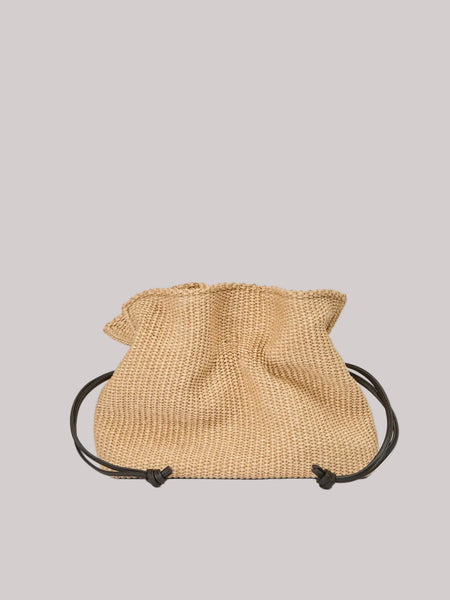 Camilla Natural raffia - nappa testa di moro