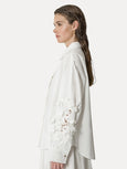 Embroidered cotton shirt - bianco