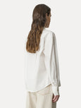 Poplin shirt with embroidered detailing
 - oyster