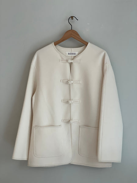 Mandarin Closure Jacket - Off White