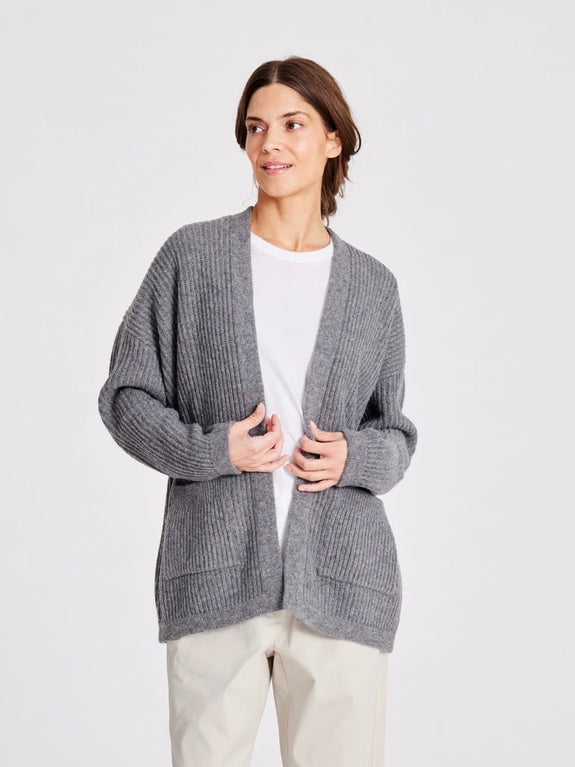 Mette Cardigan Lambswool - Grey Melangé