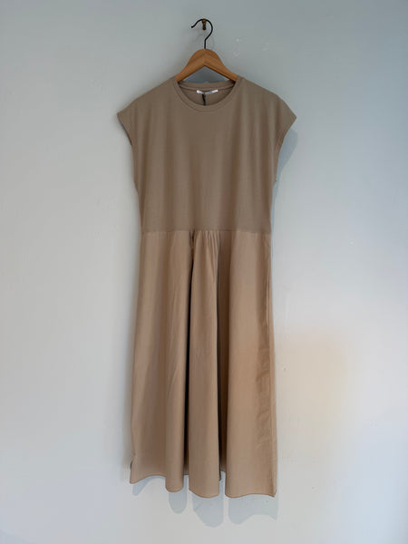 Cotton jersey dress - sand