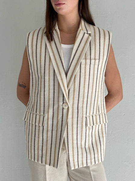 Striped waistcoat - butter