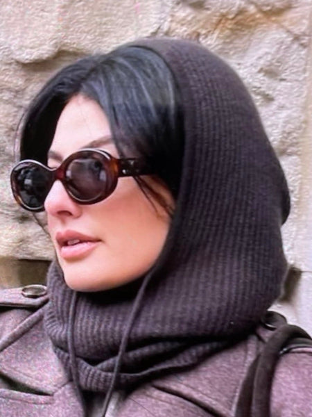 Hoodie scarf - color 49 dark brown