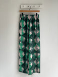 Wide trousers with elastic waist - mint pattern