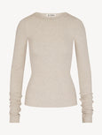 LONG SLEEVE FITTED TOP - HEATHER OATMEAL