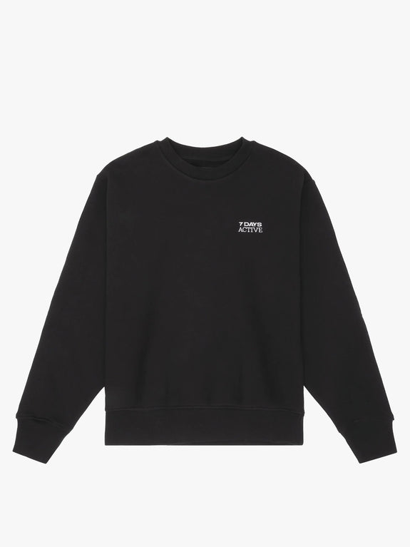 Organic Fitted Crewneck - black