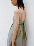 Claudine Dress in Tech Poplin - sage