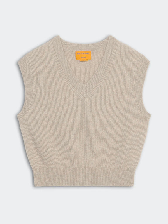 RIB VEST - taupe