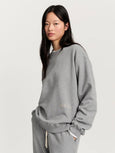 Stitched circular sweatshirt - grey melange