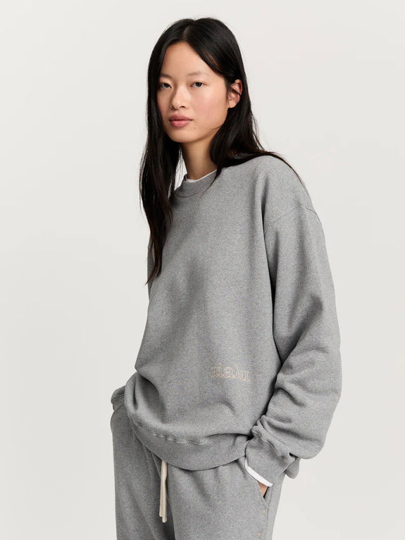 Stitched circular sweatshirt - grey melange