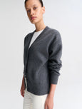 Heavy Cardigan | Wool Cashmere | Grey