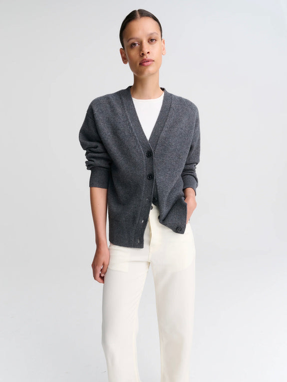 Heavy Cardigan | Wool Cashmere | Grey