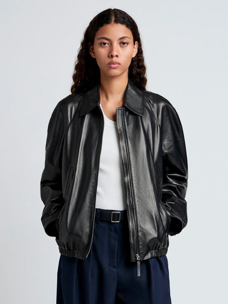 Beck Bomber in Paper Leather - Black