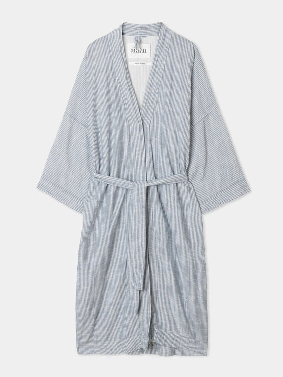 BATHROBE STRIPED - indigo