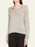 Nell Polo in lightweight cashmere - grey melange