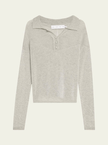 Nell Polo in lightweight cashmere - grey melange