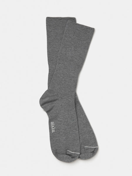 Cotton rib socks - grey melange