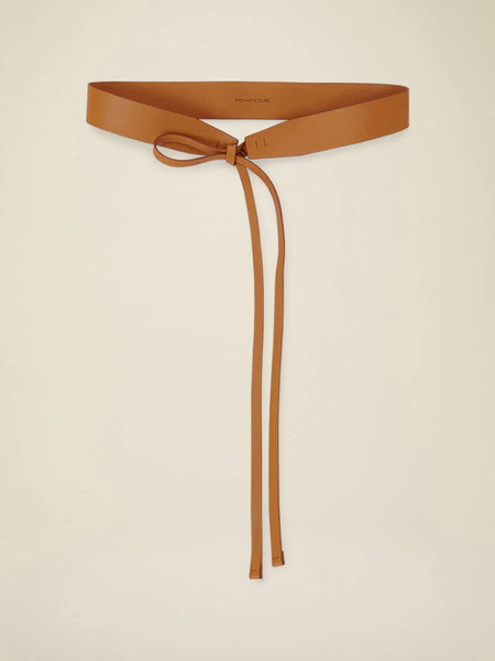 Belt with laces - almond