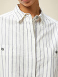 Striped polo shirt - optical white