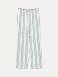 Striped linen and cotton drawstring trousers
