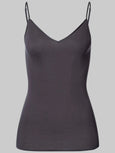Cotton Seamless V-NECK CAMISOLE - black pearl