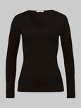 WOOLEN SILK long sleeve Shirt - black