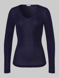 WOOLEN SILK long sleeve Shirt - night blue