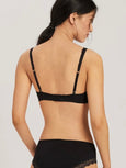 Cotton lace Soft Cup Bra - black