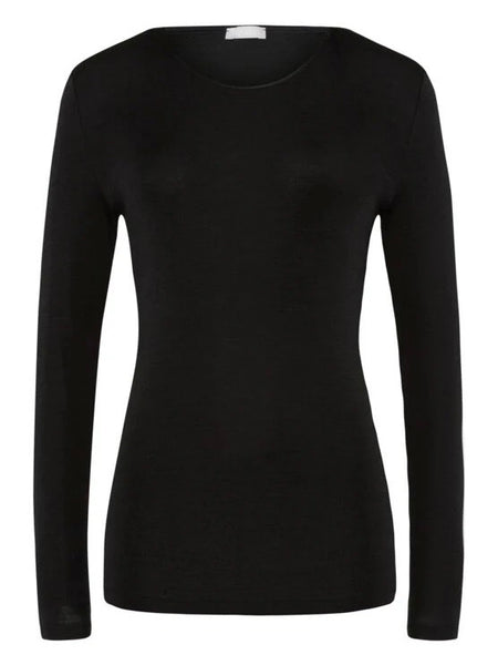 WOOLEN SILK long sleeve Shirt - black