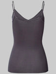 Cotton Seamless V-NECK CAMISOLE - black pearl
