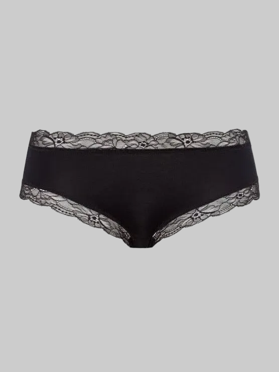 Cotton Lace Hipster - Black