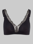 Cotton lace Soft Cup Bra - black