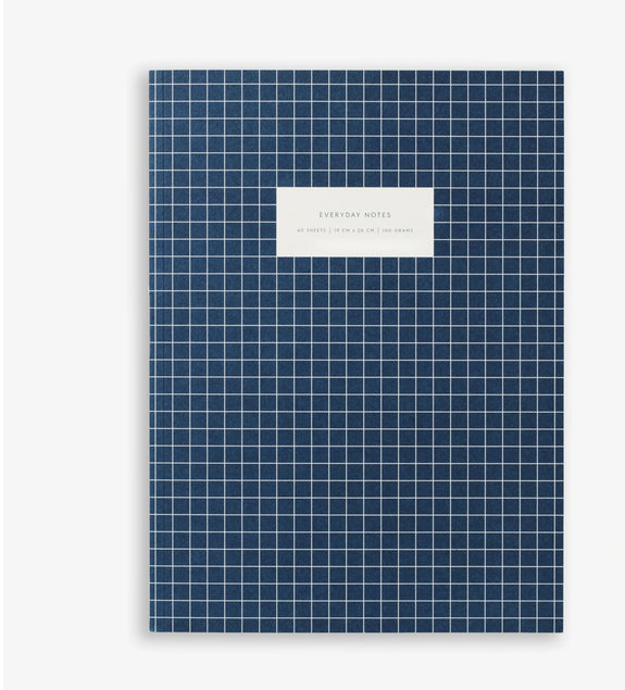 Large Notebook - check dark blue