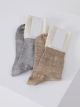 Linen Rib Socks - mix grey melange