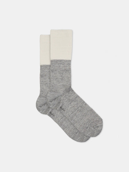 Linen Rib Socks - mix grey melange